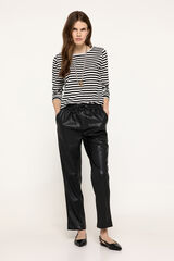 Milano Cal&ccedil;a jogger em imita&ccedil;&atilde;o de pele Preto