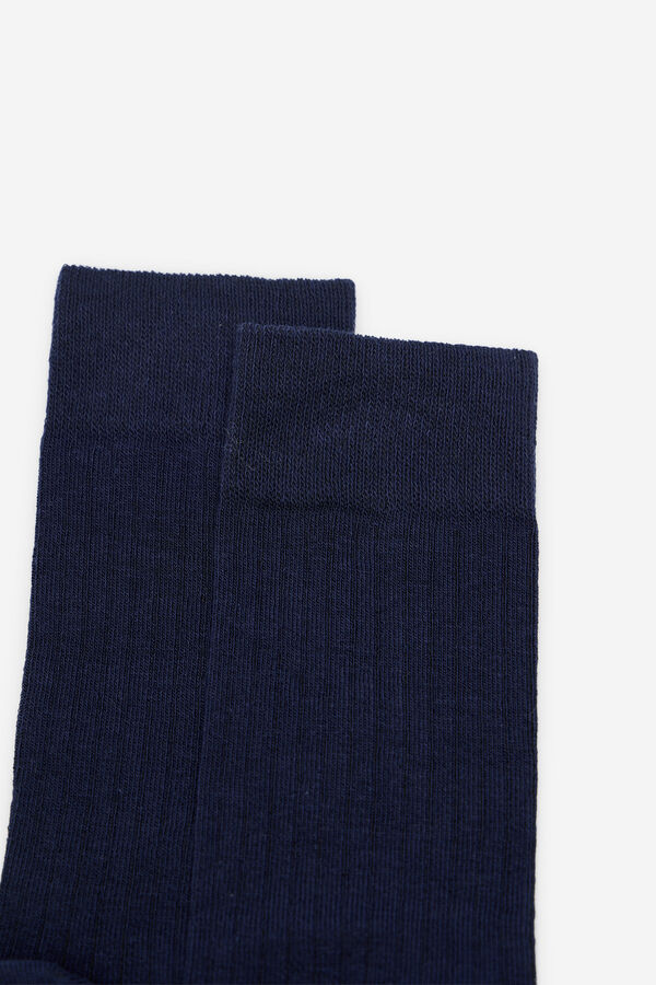 Milano Meias caneladas Marinho