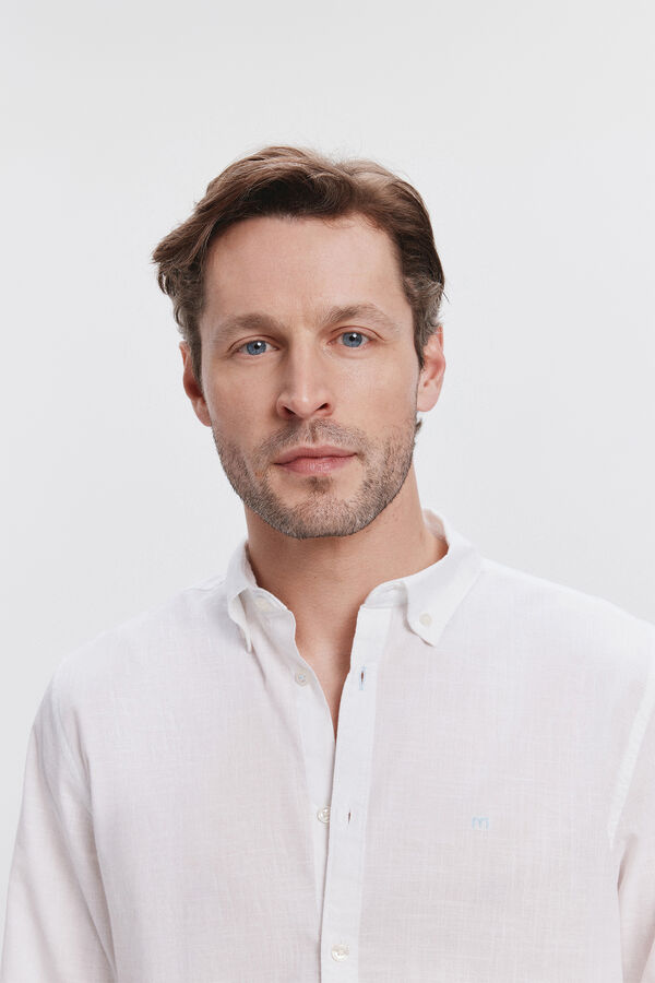 Milano Camisa Slub Lisa Blanco