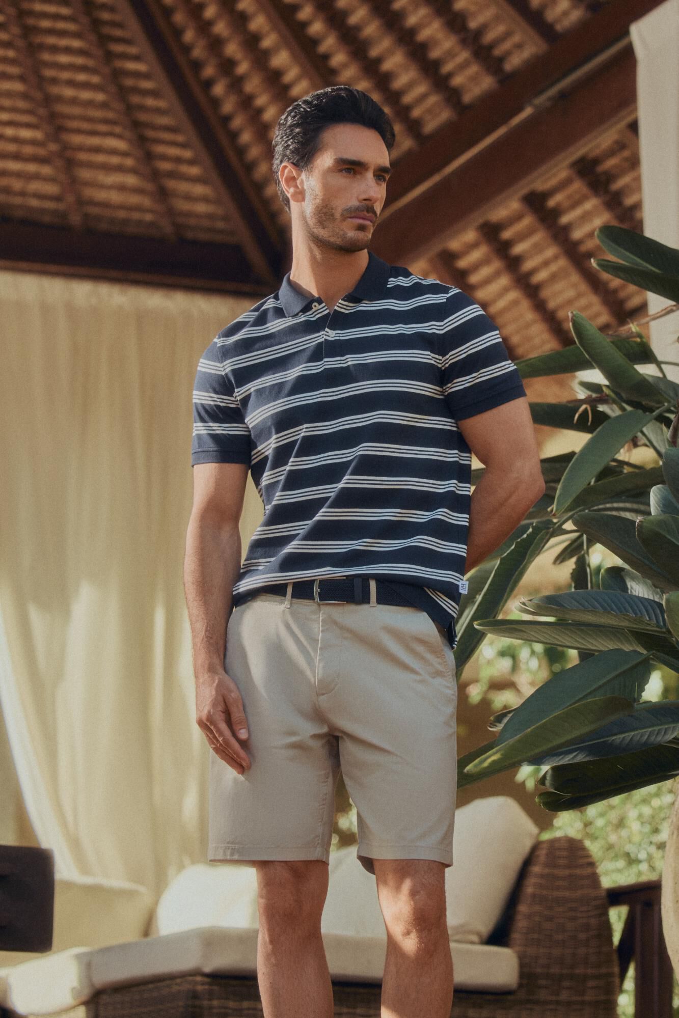 Pedro del Hierro Polo rayas manga corta