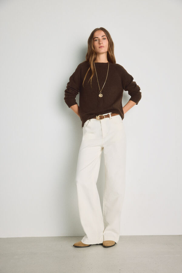 Milano Camisola gola redonda com estrutura Camel