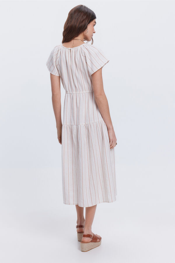 Milano Vestido fluido largo midi Beige