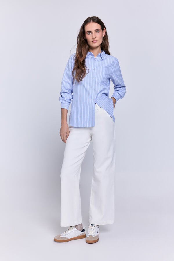 Milano Camisa oxford riscas Azul