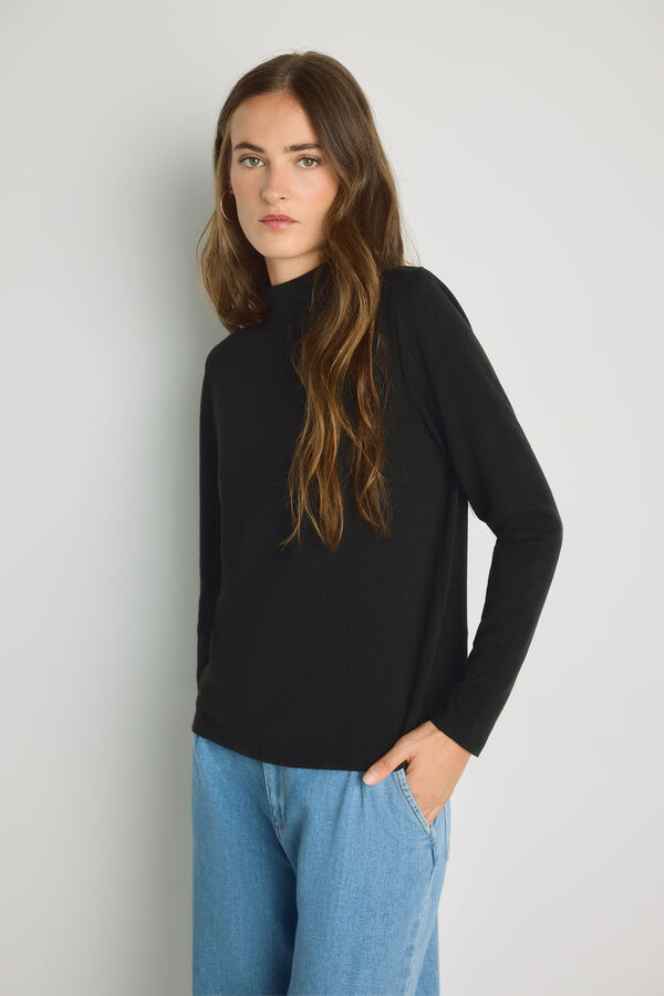 Milano T-shirt gola perkins Preto