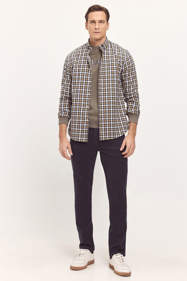 Milano Cal&ccedil;as Slim 5 bolsos Marinho