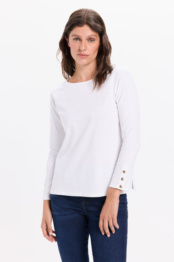 Milano T-shirt de manga com manga francesa Branco