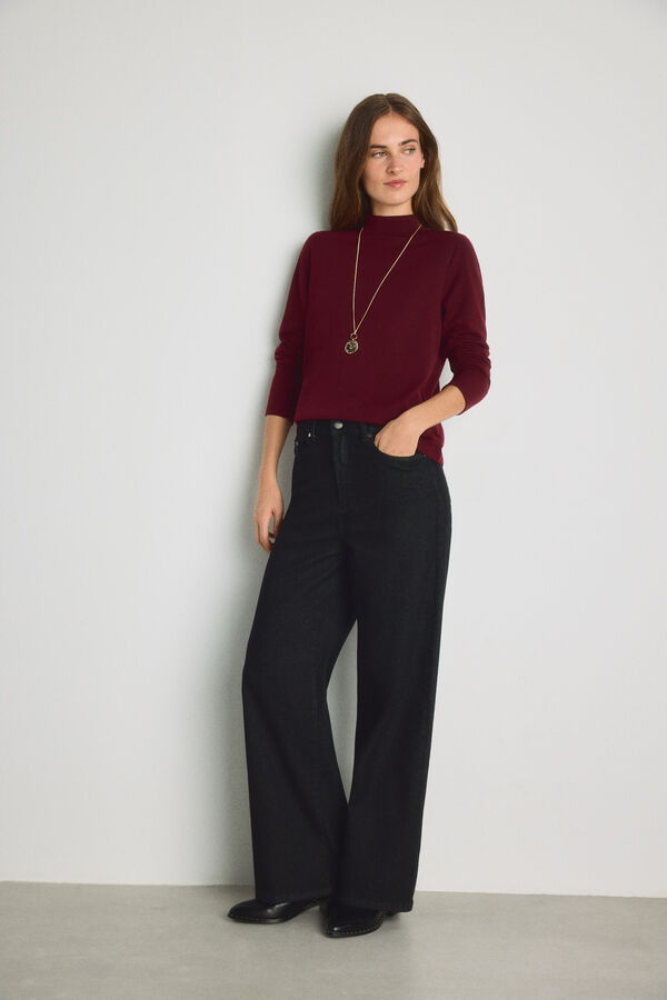 Milano T-shirt gola perkins Bordeaux