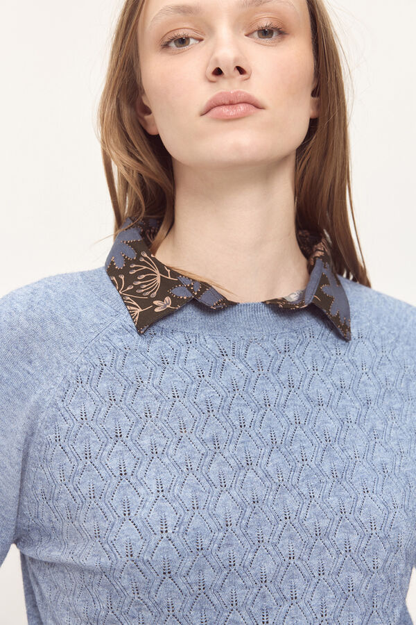 Milano Jersey viscosa con estructura en frontal Azul