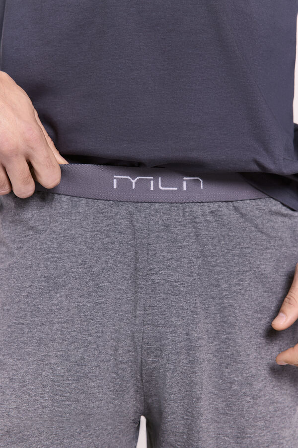 Milano Pijama Lettering Gris Oscuro