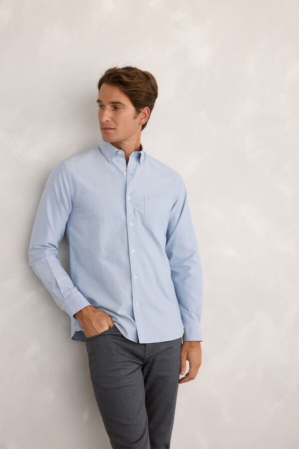 Pedro del Hierro Camisa Sport Oxford Azul