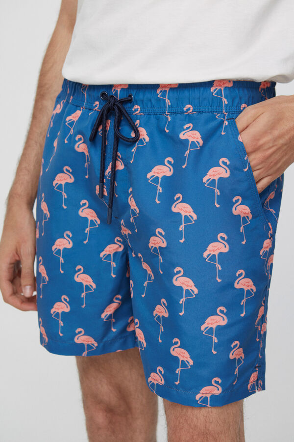 Fifty Outlet Fato de banho estampado flamingos Estampado azul