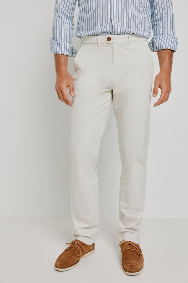 Pedro del Hierro Cal&ccedil;as chino regular fit Areia