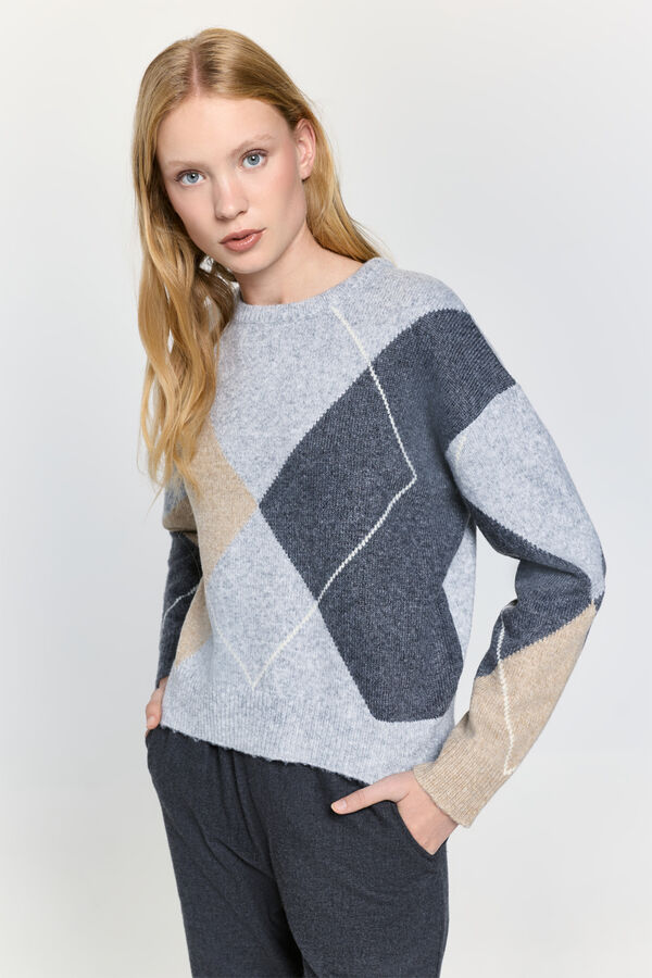 Milano Jersey punto con rombos Beige