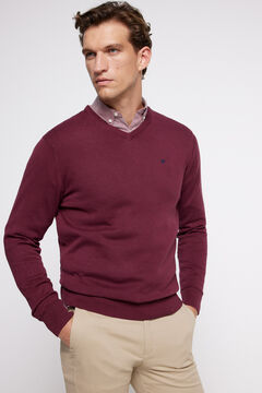Fifty Outlet Jersey básico PDH cuello pico burgundy