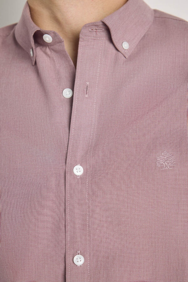 Springfield Camisa lisa de manga curta Vinho