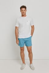 Pedro del Hierro T-shirt b&aacute;sica com logo bordado Branco