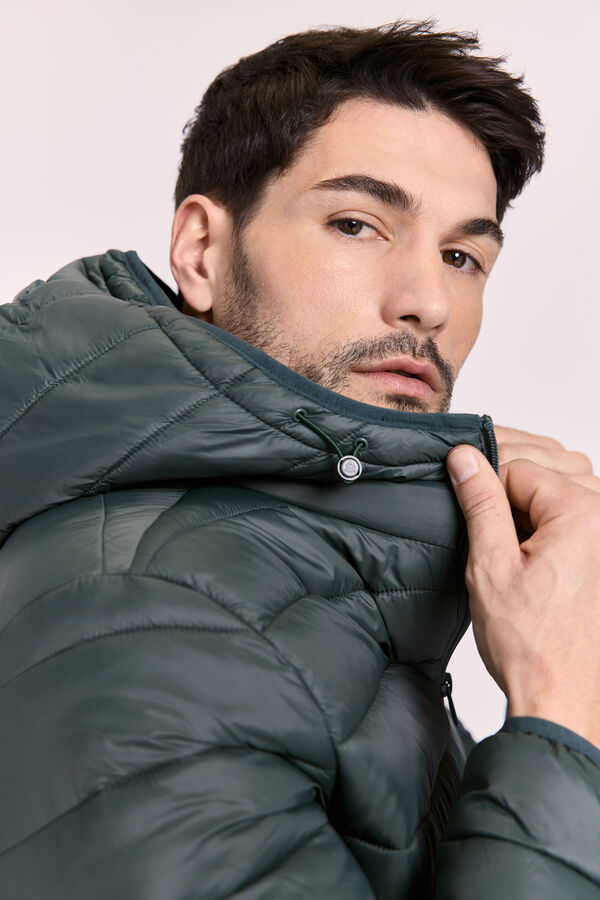 Springfield Chaqueta hoodie acolchada Kaki Oscuro