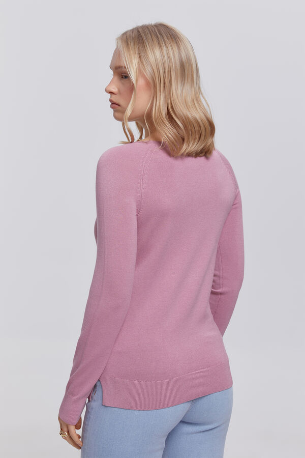 Milano Camisola de malha lisa de viscose de qualidade b&aacute;sica Rosa