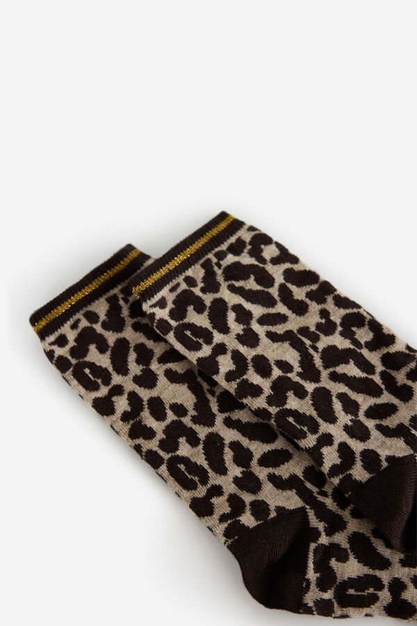 Milano Calcetines leopardo Gris Oscuro