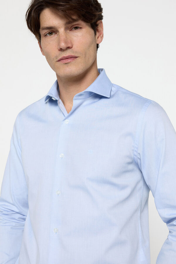 Pedro del Hierro Camisa microestrutura Azul