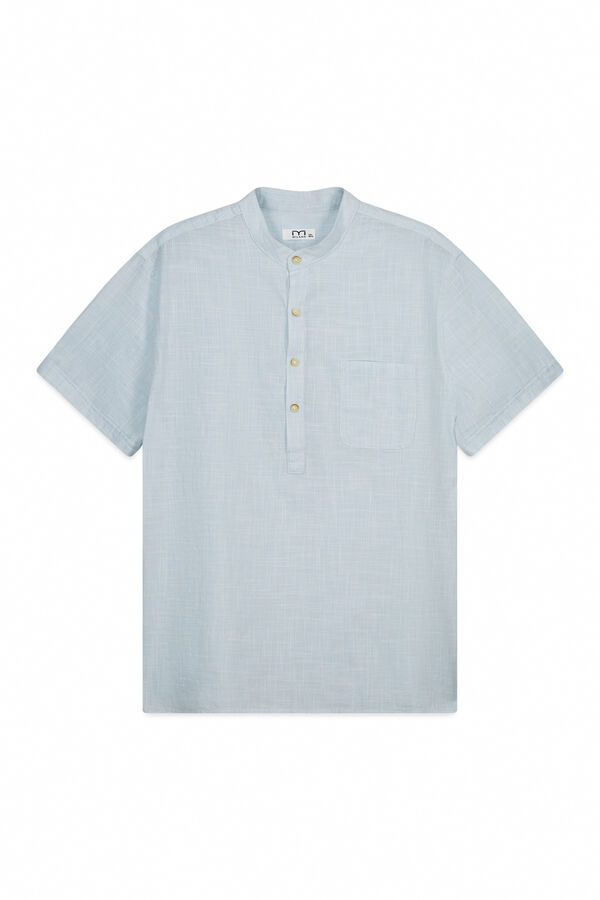 Milano Camisa gola mao manga curta Azul