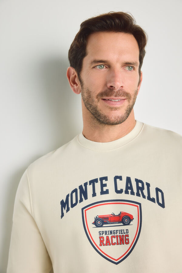 Springfield Sudadera cuello redondo con estampado natural
