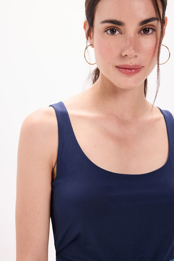 Milano Camiseta elástica com alças largas Marinho
