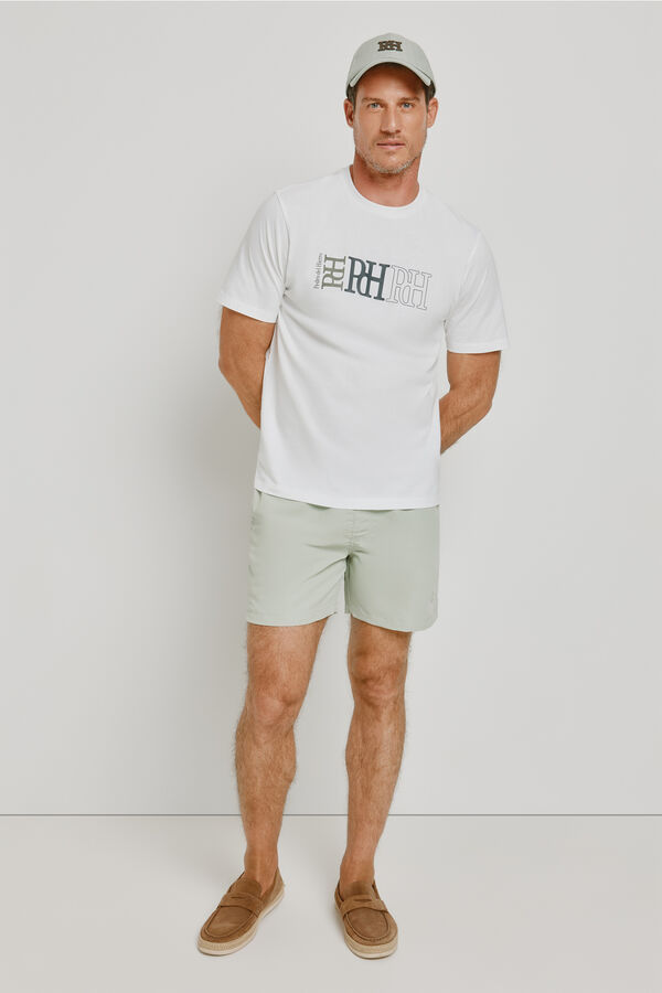 Pedro del Hierro Camiseta manga corta estampada Blanco