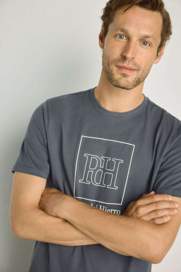 Pedro del Hierro T-shirt de manga curta estampada Cinzento oscuro