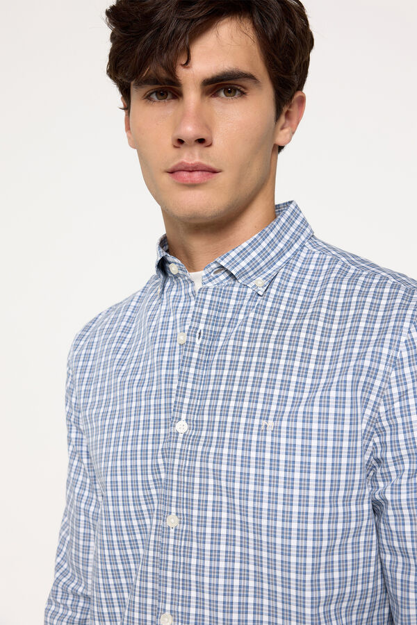 Milano Camisa Popel&iacute;n Cuadros Azul
