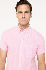 Milano Camisa malha slub riscas vermelho