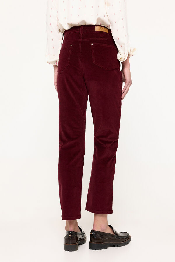 Milano Pantal&oacute;n cinco bolsillos pana Granate