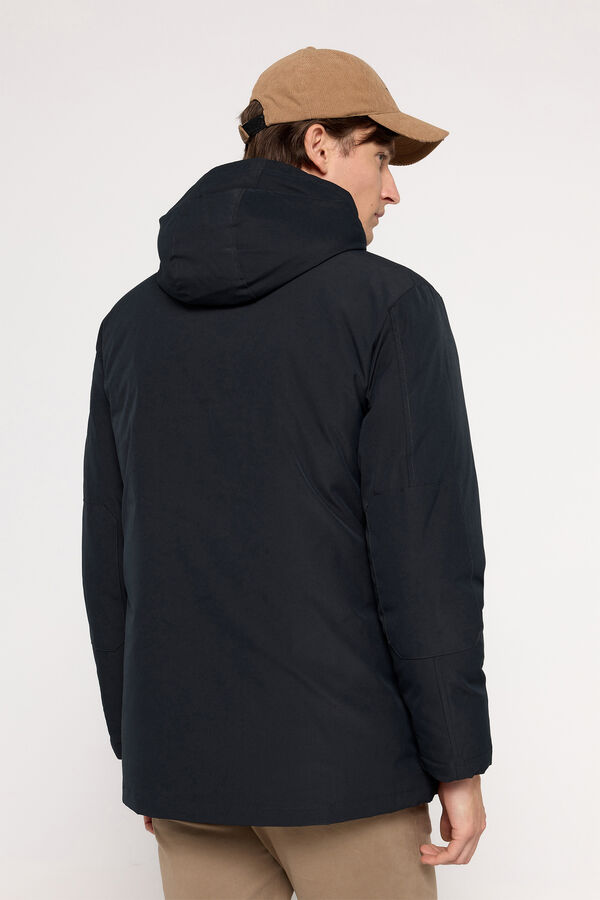 Milano Parka Capucha Borrego Navy
