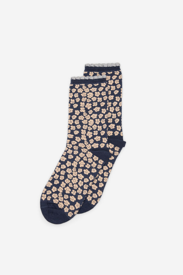 Milano Calcetines Flores Navy