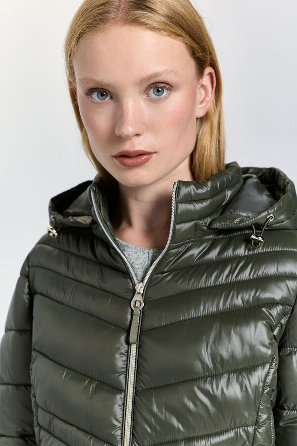 Milano Cazadora acolchada capucha Kaki Oscuro