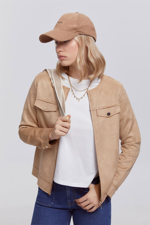 Milano Cazadora beige efecto ante Beige