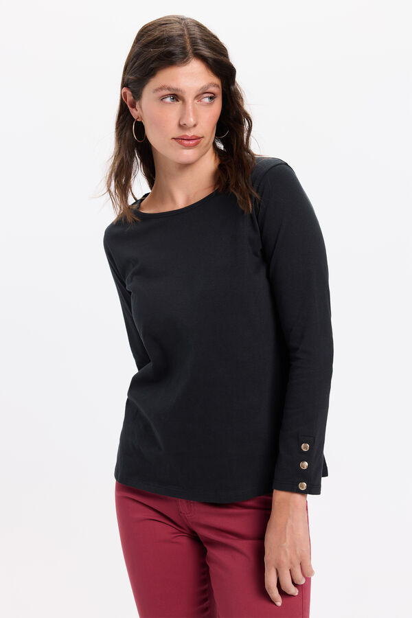 Milano T-shirt de manga com manga francesa Preto