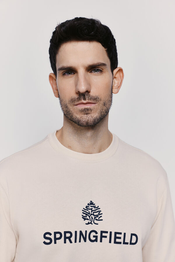 Springfield Sudadera cuello redondo con logo natural