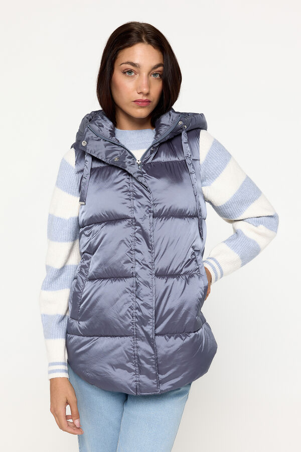 Milano Chaleco plum&iacute;fero acolchado con capucha Azul