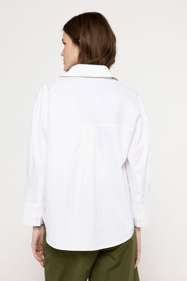 Milano Camisa b&aacute;sica popel&iacute;n Blanco