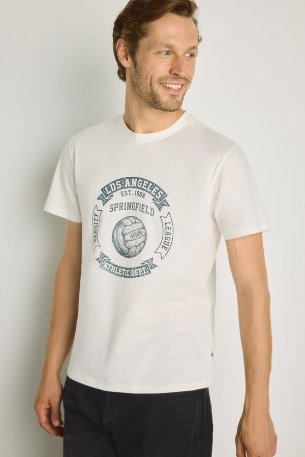 Springfield T-shirt de manga curta Marfim
