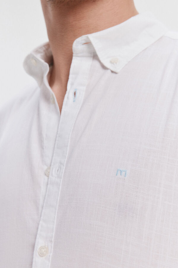 Milano Camisa Slub Lisa Blanco