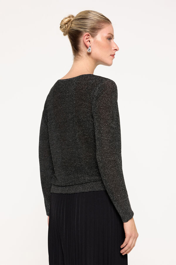 Milano Jersey de punto metalizado Negro