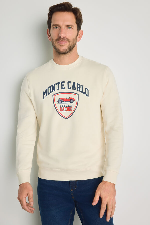 Springfield Sudadera cuello redondo con estampado natural