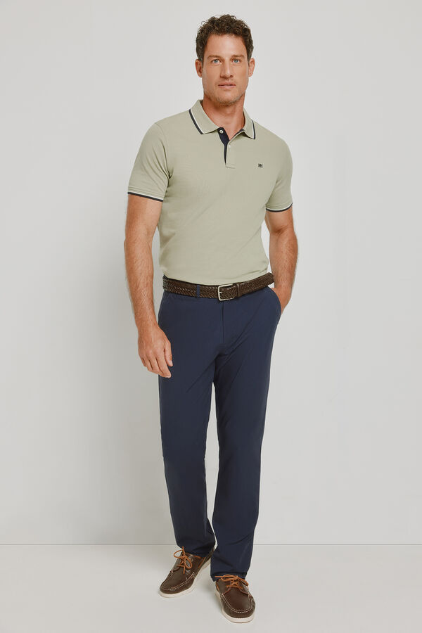 Pedro del Hierro Polo de manga curta C&aacute;qui m&eacute;dio