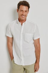 Pedro del Hierro Camisa lisa de manga curta Branco
