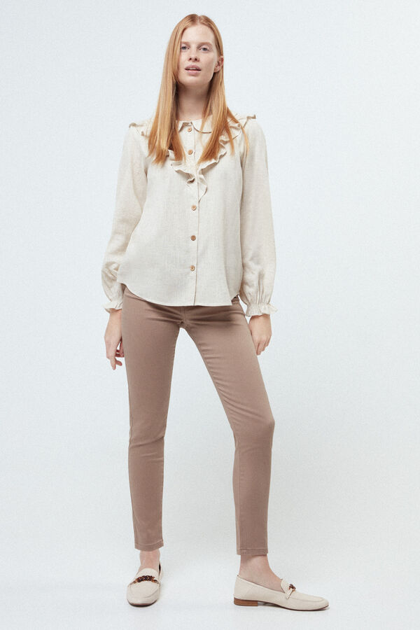 Fifty Outlet Blusa Tejido Rustico Beige