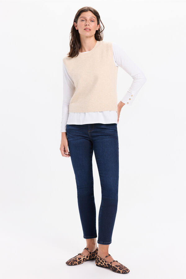 Milano Calça jeans push-up de cintura média Azul