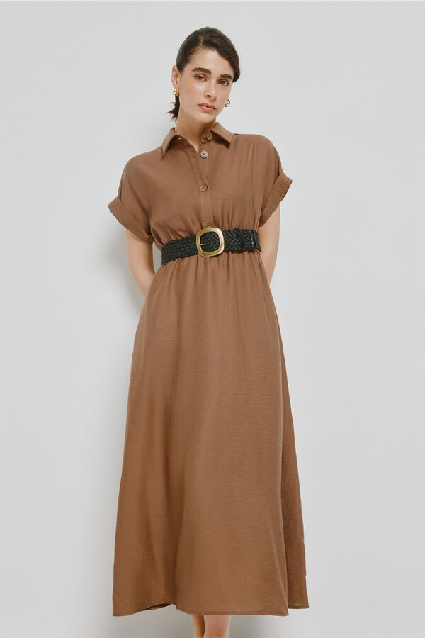 Milano Vestido camisero Marr&oacute;n