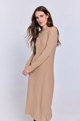 Milano Vestido midi bajo semi evas&eacute; Beige